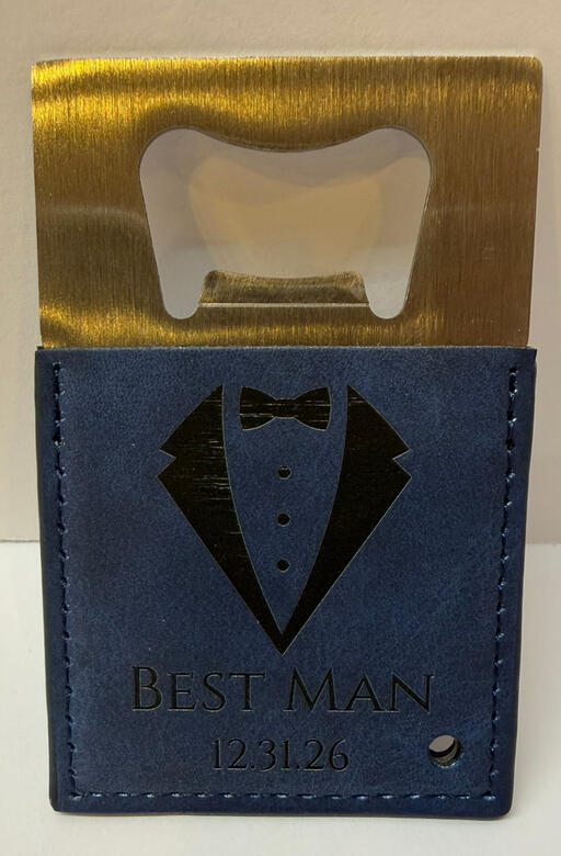 Leather-wrapped bottle opener