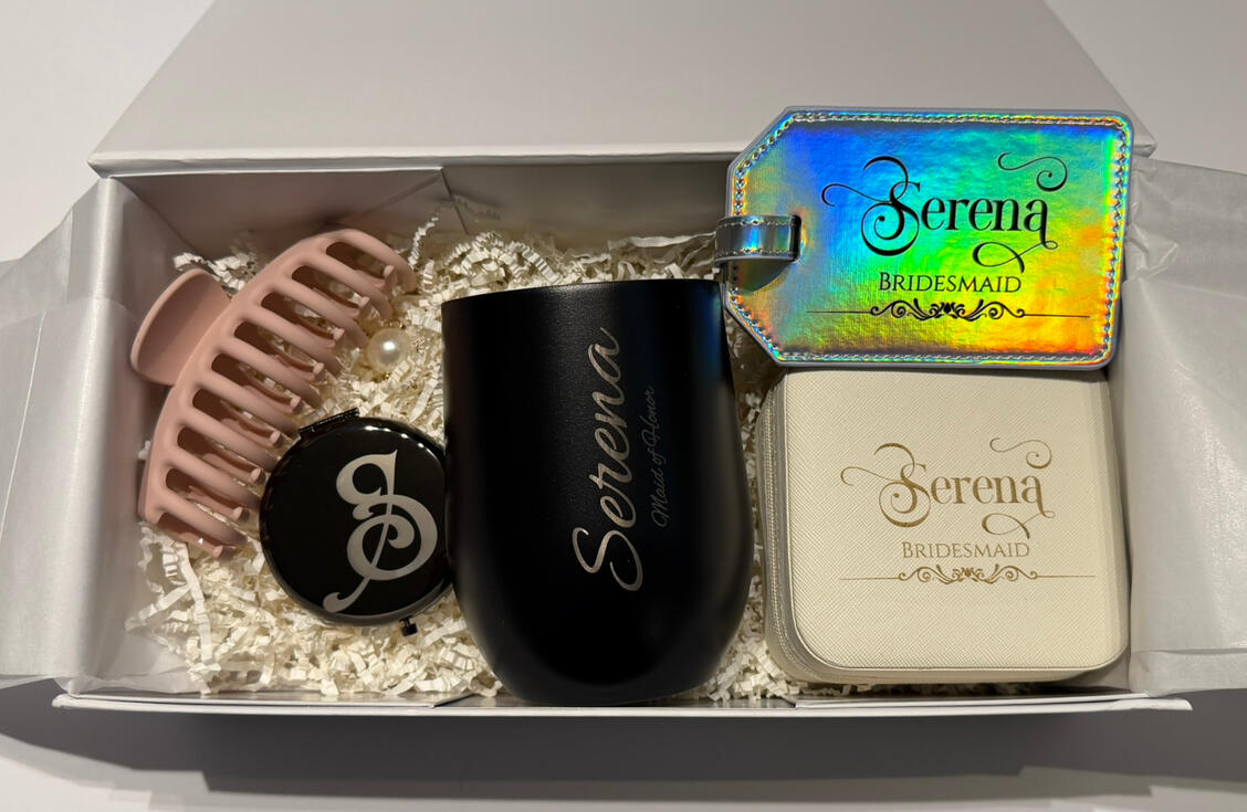 Bridesmaid proposal box, black theme