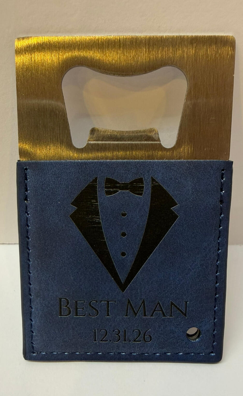 leather-wrapped bottle opener, small