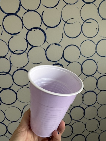 plastic cup to paint a wall